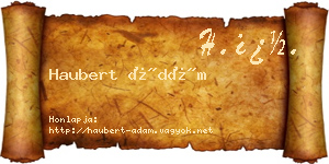 Haubert Ádám névjegykártya